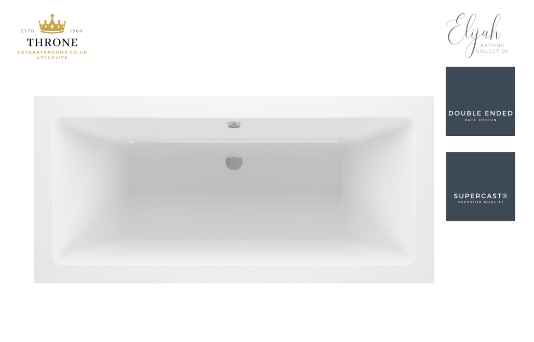 Throne - Elijah - Square Double Ended Supercast® Bath - 1700x750x550mm