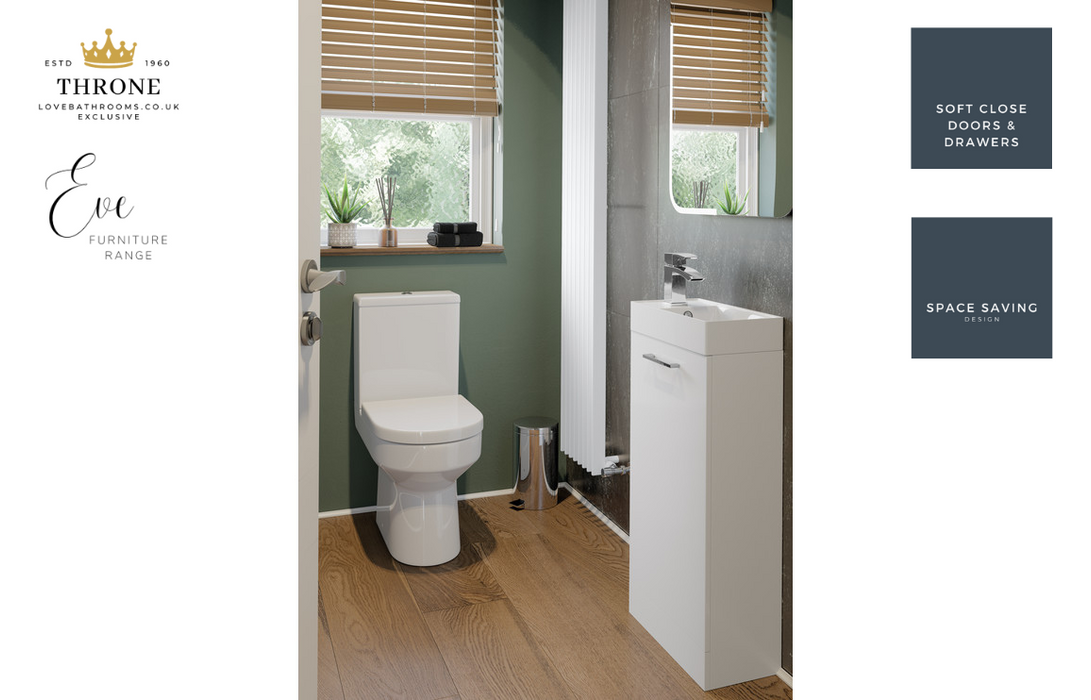 Throne - Eve - 350mm Floor Standing 2 Door Tall Unit - White Gloss