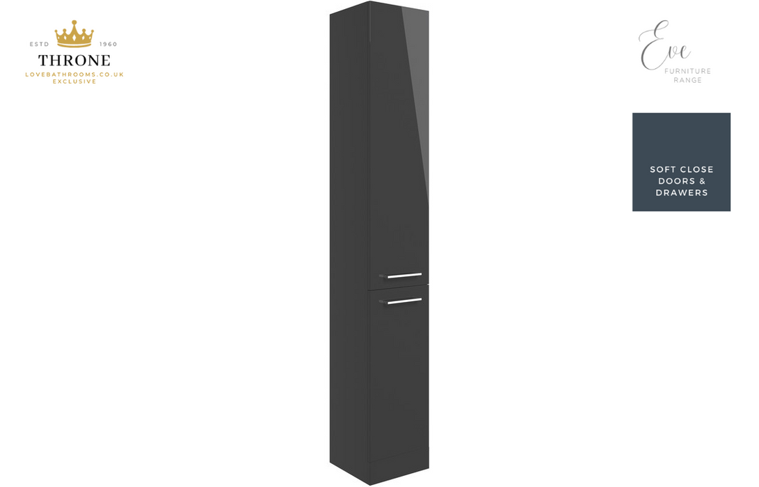 Throne - Eve - 350mm Floor Standing 2 Door Tall Unit - Anthracite Gloss