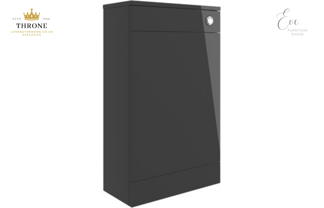 Throne - Eve - 500mm Floor Standing WC Unit - Anthracite Gloss