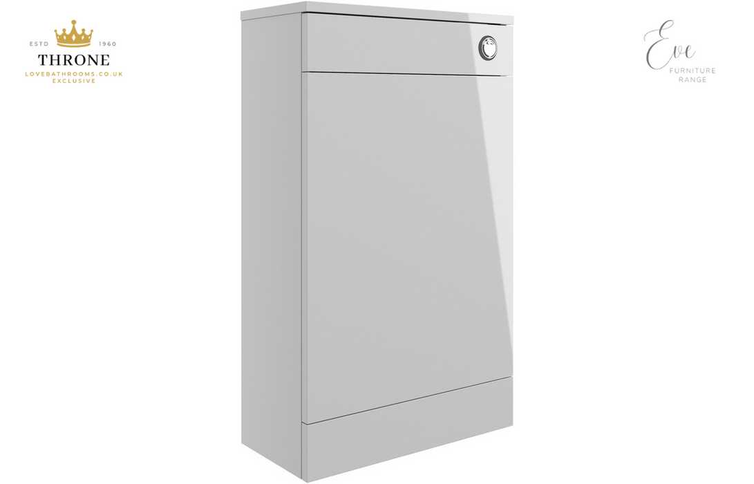 Throne - Eve - 500mm Floor Standing WC Unit - Grey Gloss