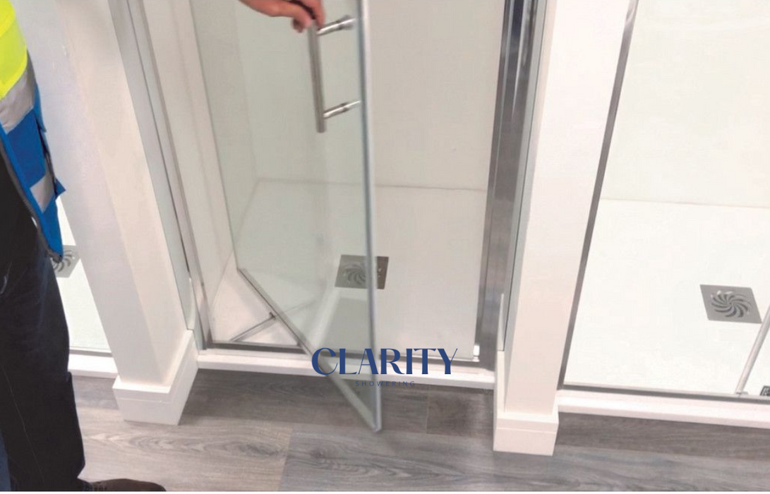 Clarity Showering - Kiss - 800mm Infold Shower Door - Chrome Frame