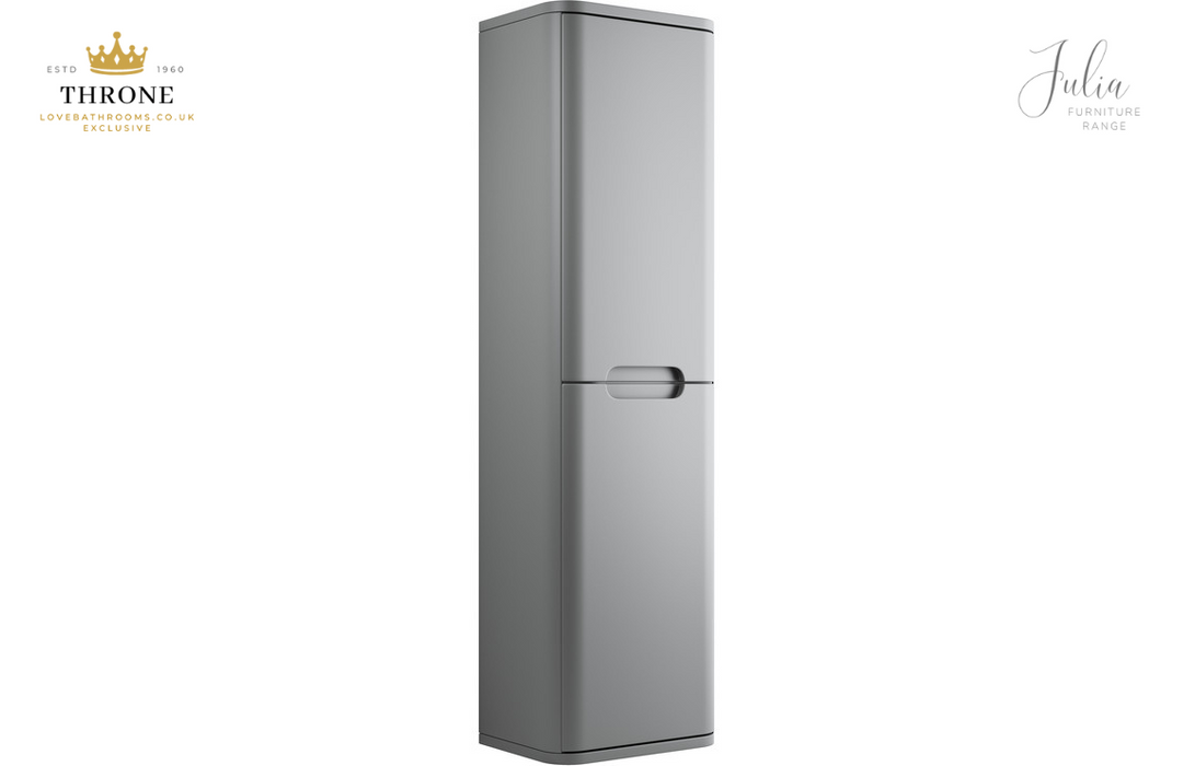 Throne - Julia - 350mm 2 Door Wall Hung Tall Unit - Matt Grey