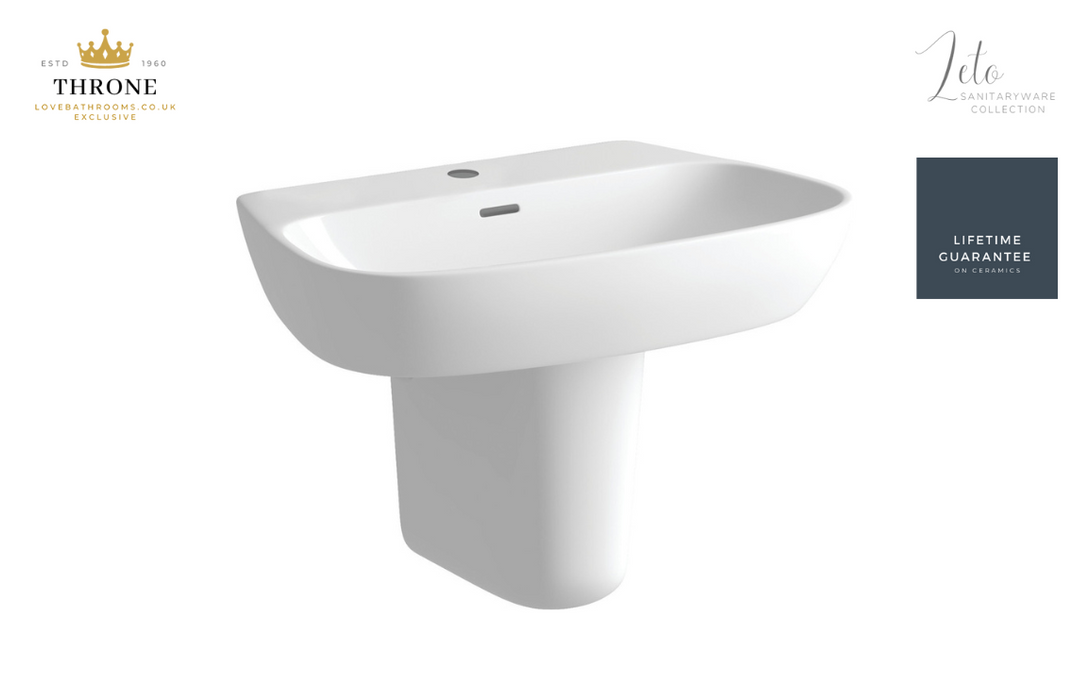 Throne - Leto - 600x400mm - 1TH Basin & Semi Pedestal