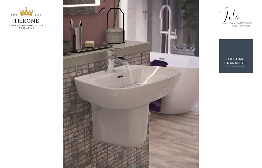 Throne - Leto - 600x400mm - 1TH Basin & Semi Pedestal