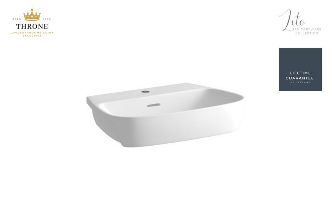 Throne - Leto - 495x415mm - 1TH Semi Recessed Basin