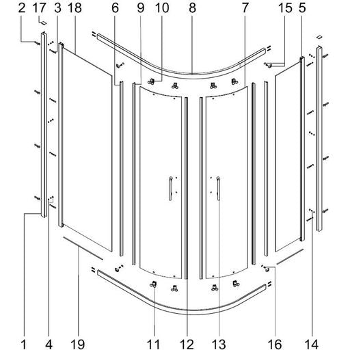 Clarity Showering - Kiss - 1200x900mm 2 Door Offset Quadrant - Chrome Frame