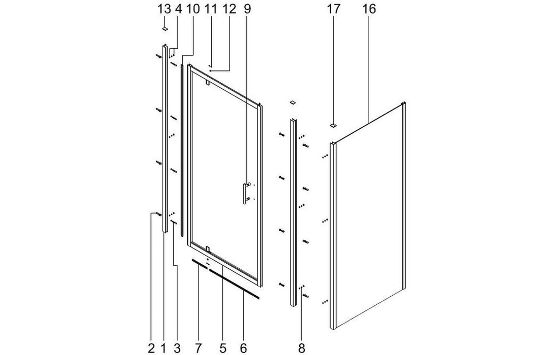 Clarity Showering Kiss - 700mm Pivot Shower Door - Chrome Frame