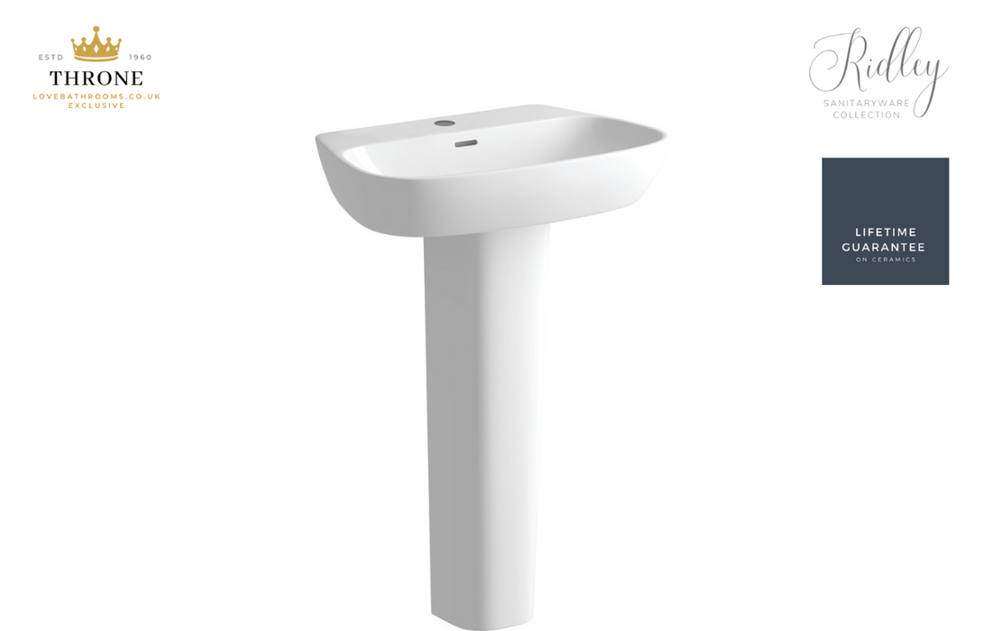 Throne - Ridley - 600x400mm - 1TH Basin & Full Pedestal