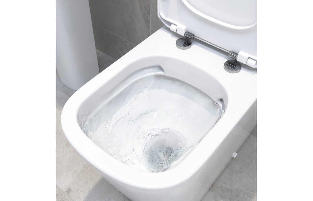 Throne - Ridley - Rimless Back To Wall Comfort Height WC Toilet & Soft Close Seat