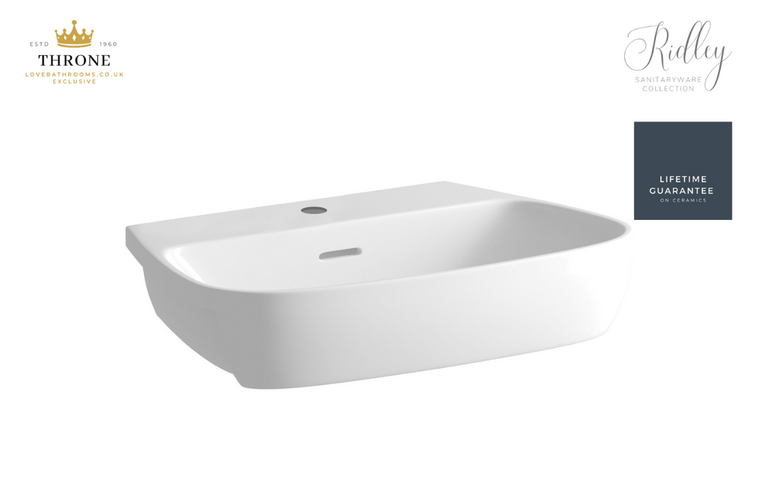 Throne - Ridley - 495x415mm - 1TH Semi Recessed Basin