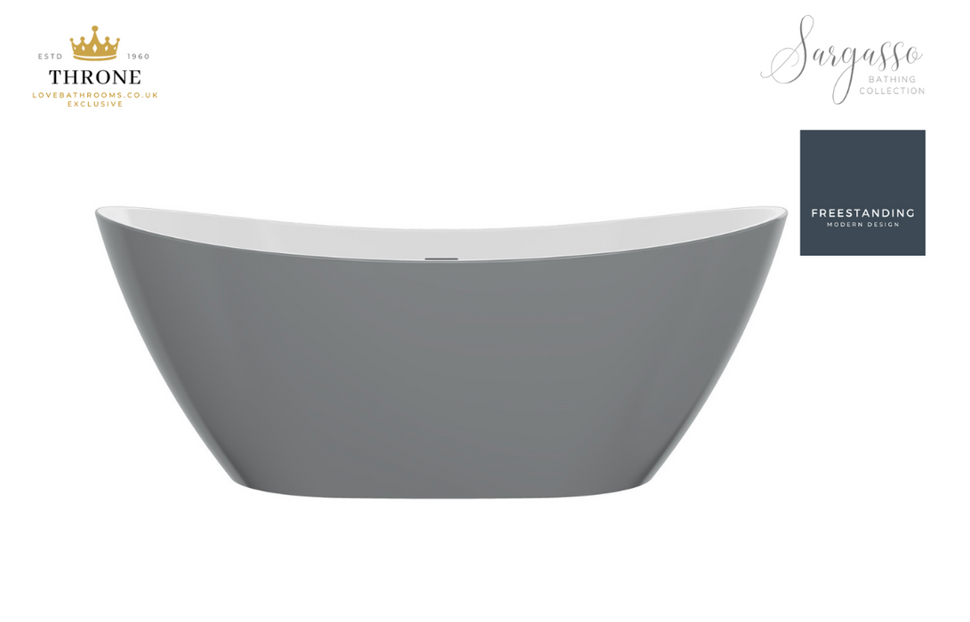 Throne - Sargasso - Freestanding Bath - 1700x780x670mm - Grey