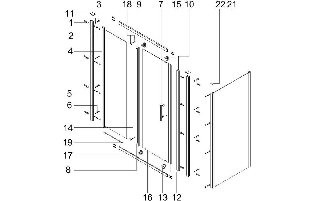 Clarity Showering - Kiss - 1000mm Sliding Shower Door - Chrome