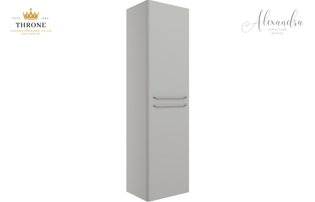 Throne - Alexandra - 454mm Wall Hung 2 Door Tall Unit - Grey Gloss