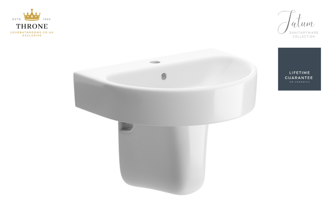 Throne - Tatum - 555x430mm 1TH Basin & Semi Pedestal